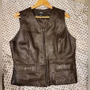 Womens Brown Leather Vest